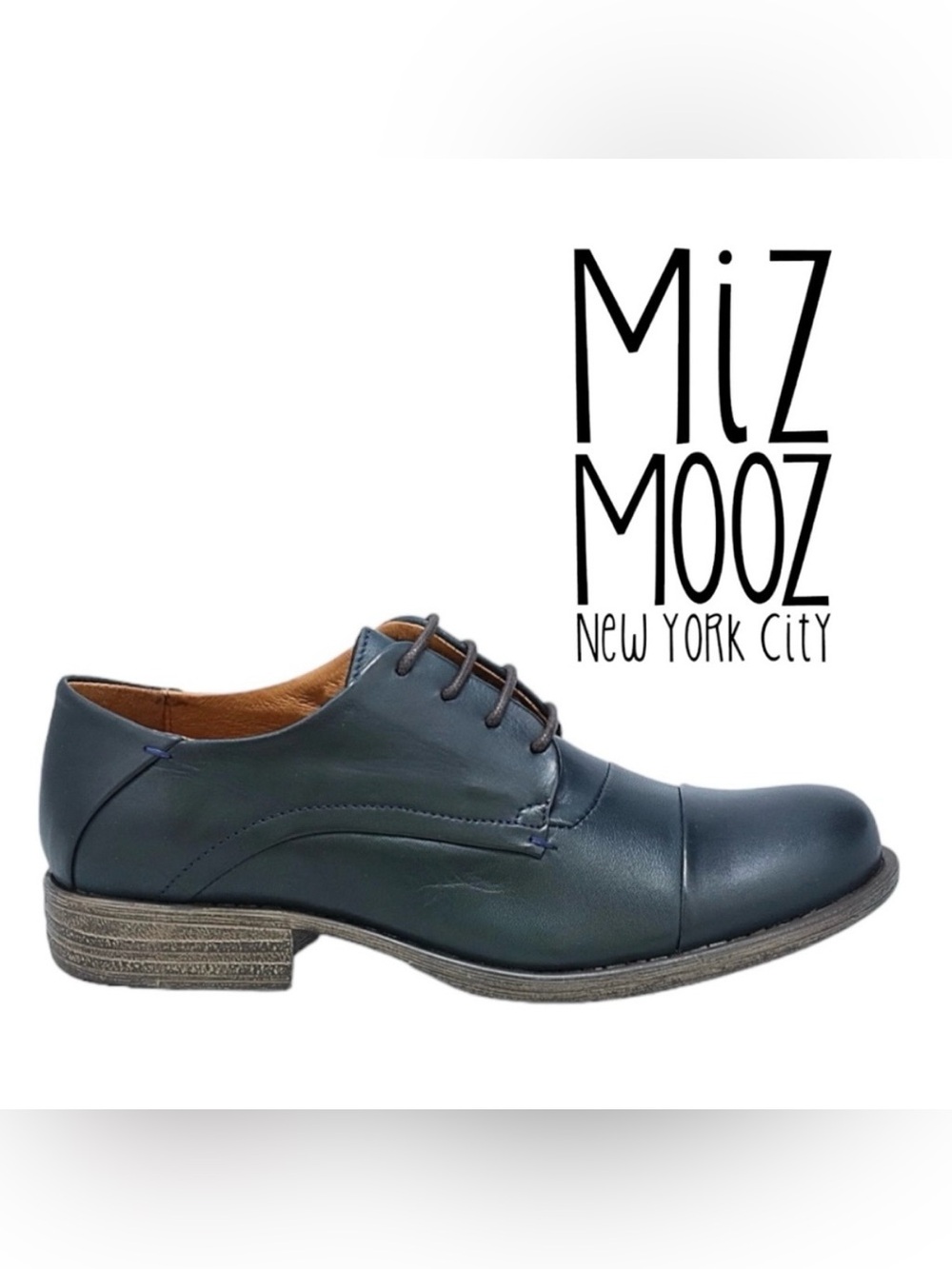 Miz Mooz Letty Loafer in Navy Leather, Size 8,  Excellent Condition, Orig Box